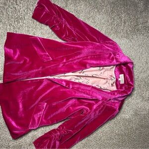 Skies Are Blue Fuchsia Velvet Blazer